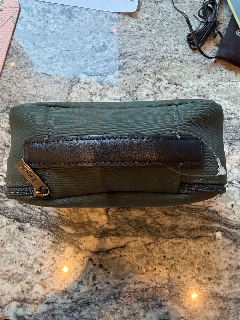 Away Small Toiletry Bag in Dark Green Forest/Ivy - Picture 2 of 3